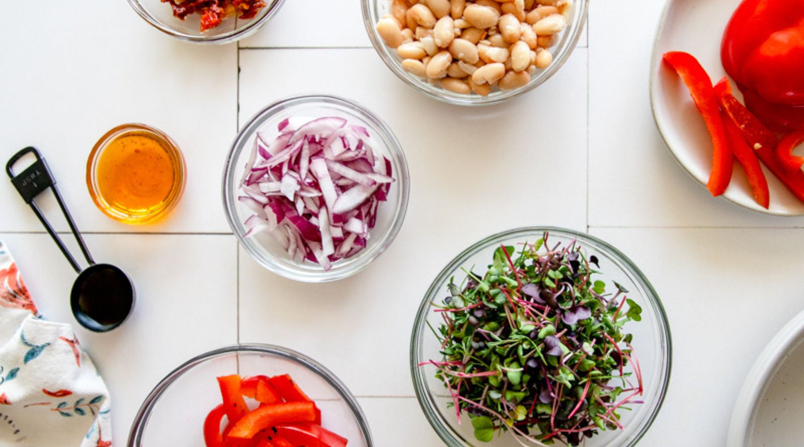white bean microgreens salad