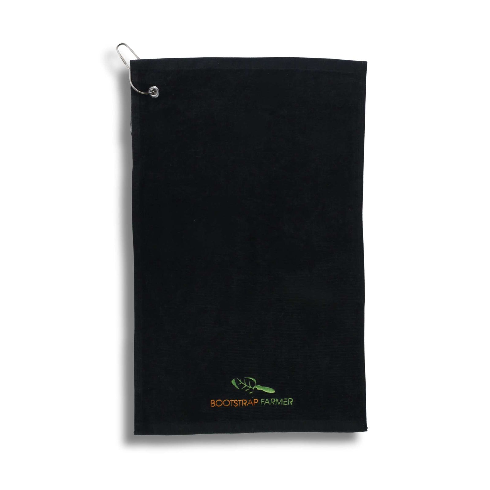 Garden work towel in black with Bootstrap Farmer logo