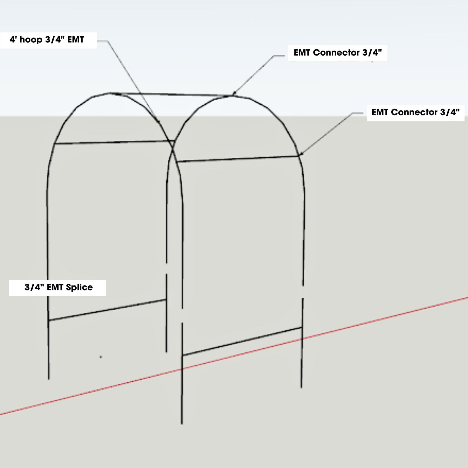 Cad Image of DIY Garden Arch