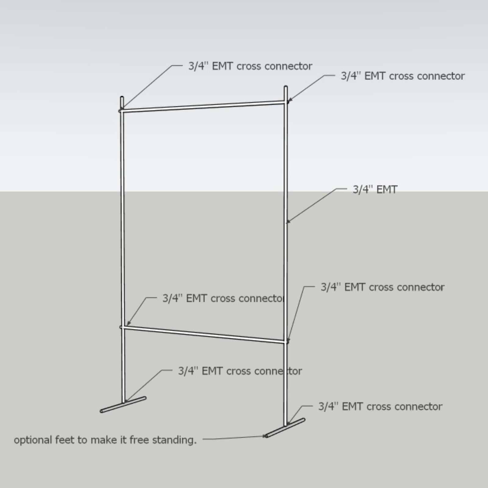 DIY lightweight vine trellis cad drawing