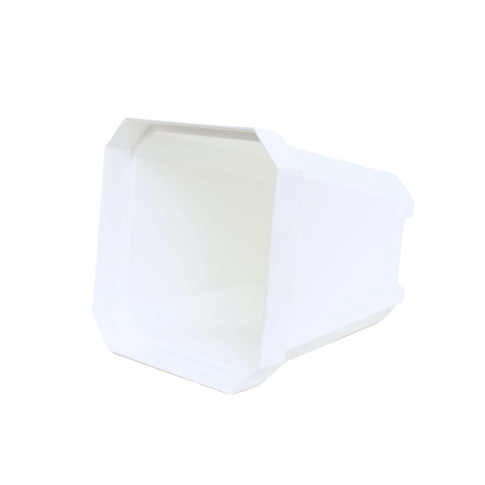 side depth view of 5" white pot