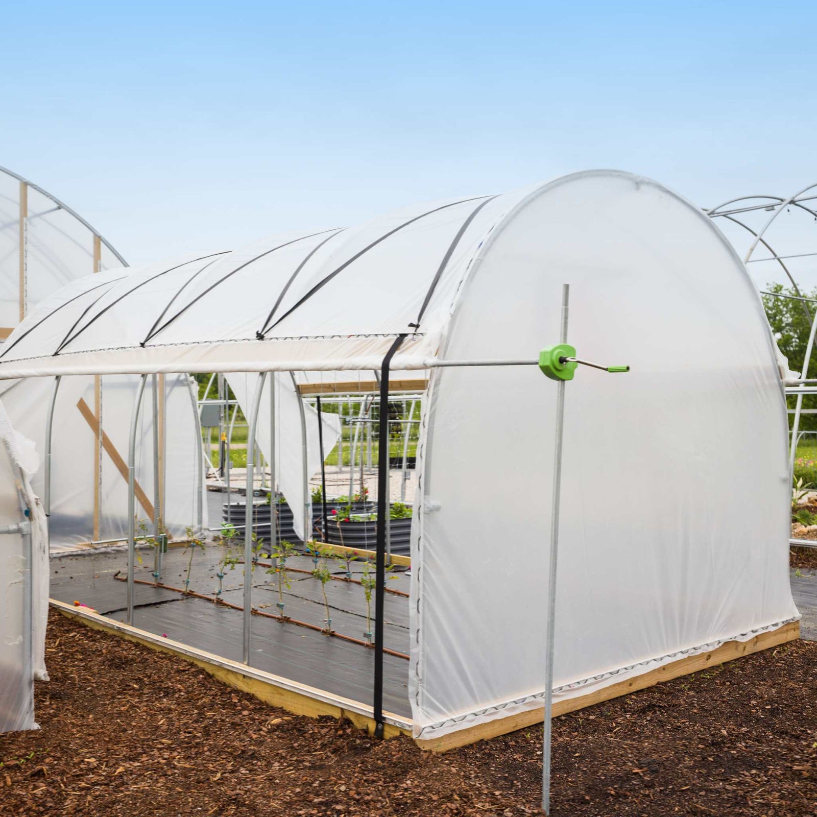 side view of opened rollup sides on 10' essential kit