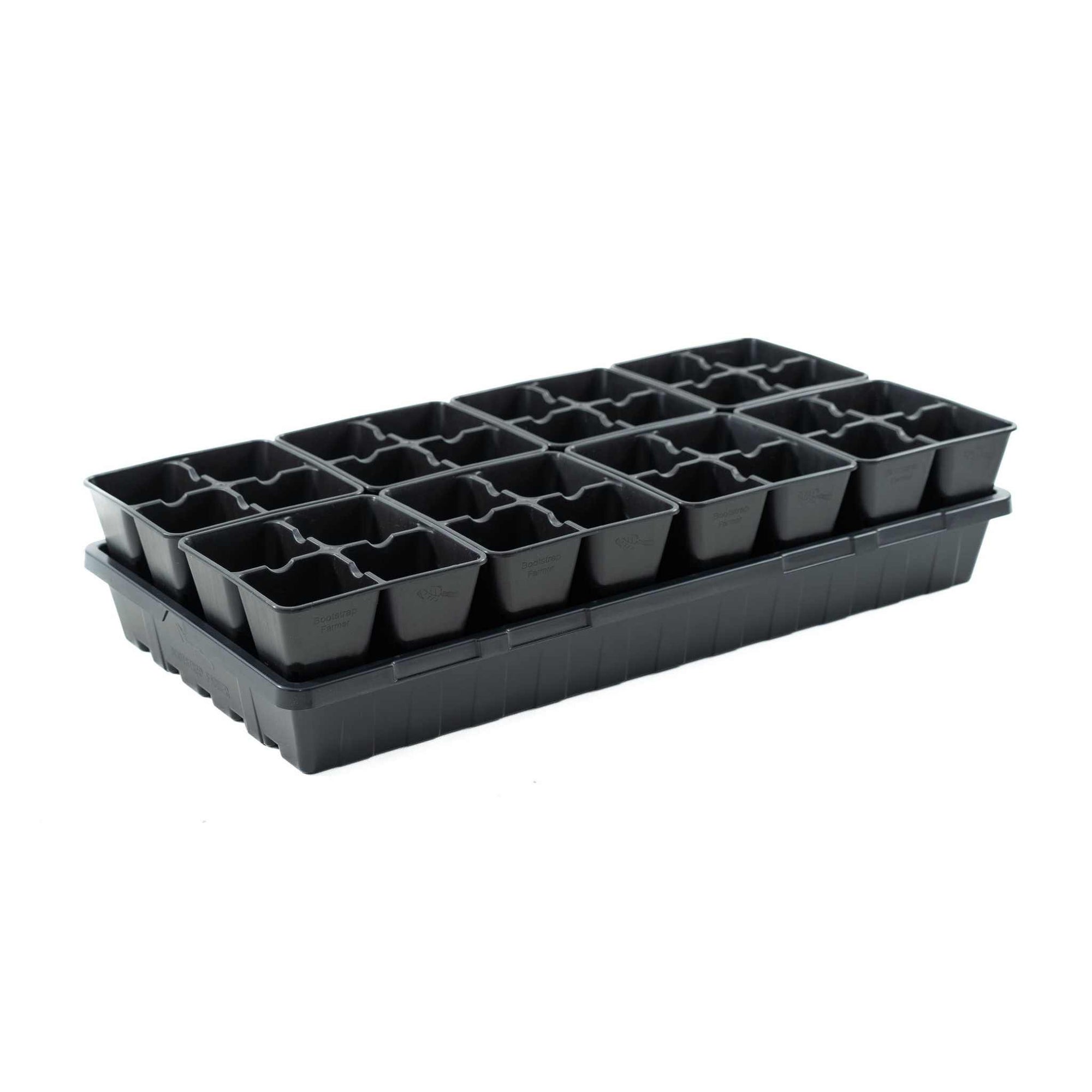 8 Black 4 cell plug trays inside a 1020 tray