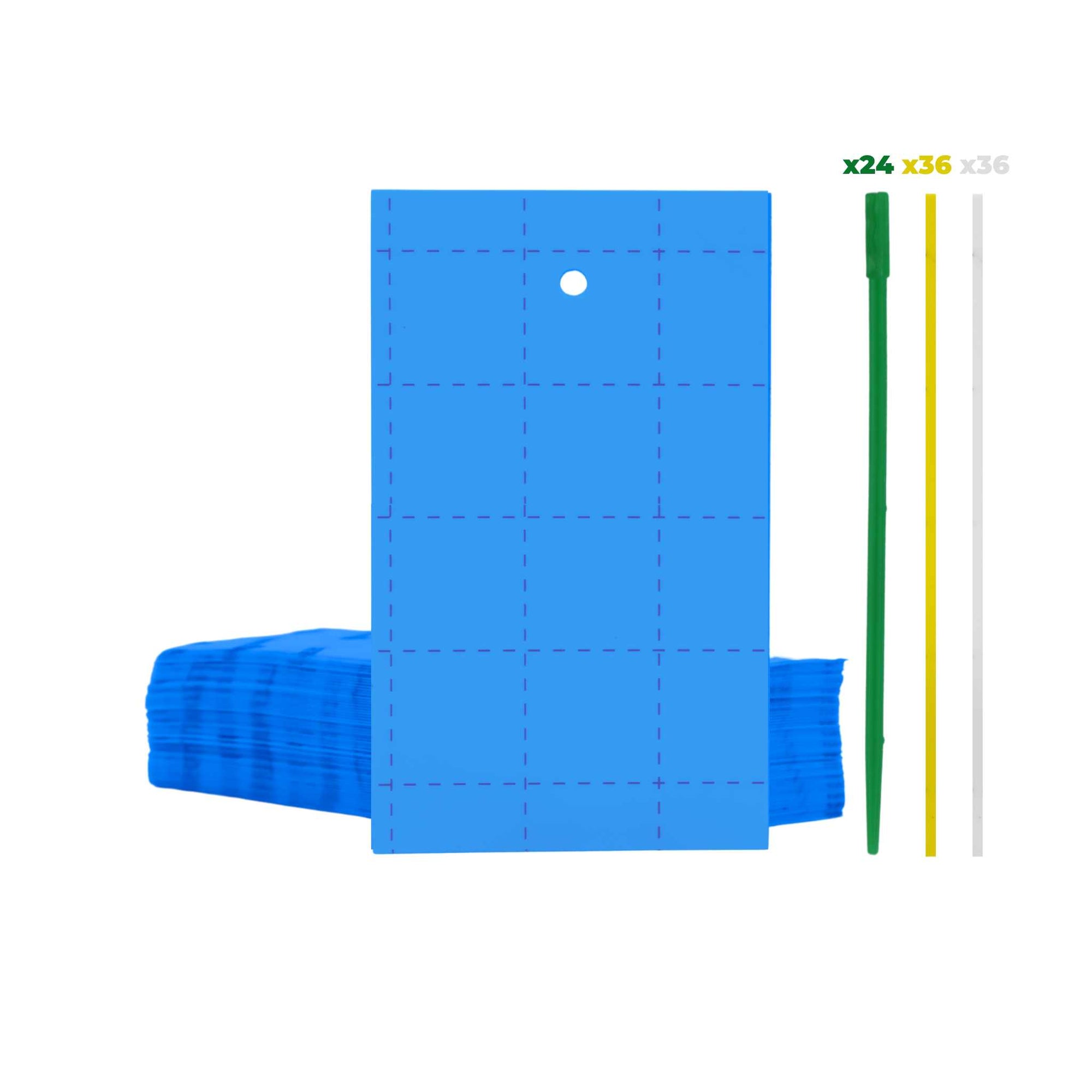 blue sticky trap with holders
