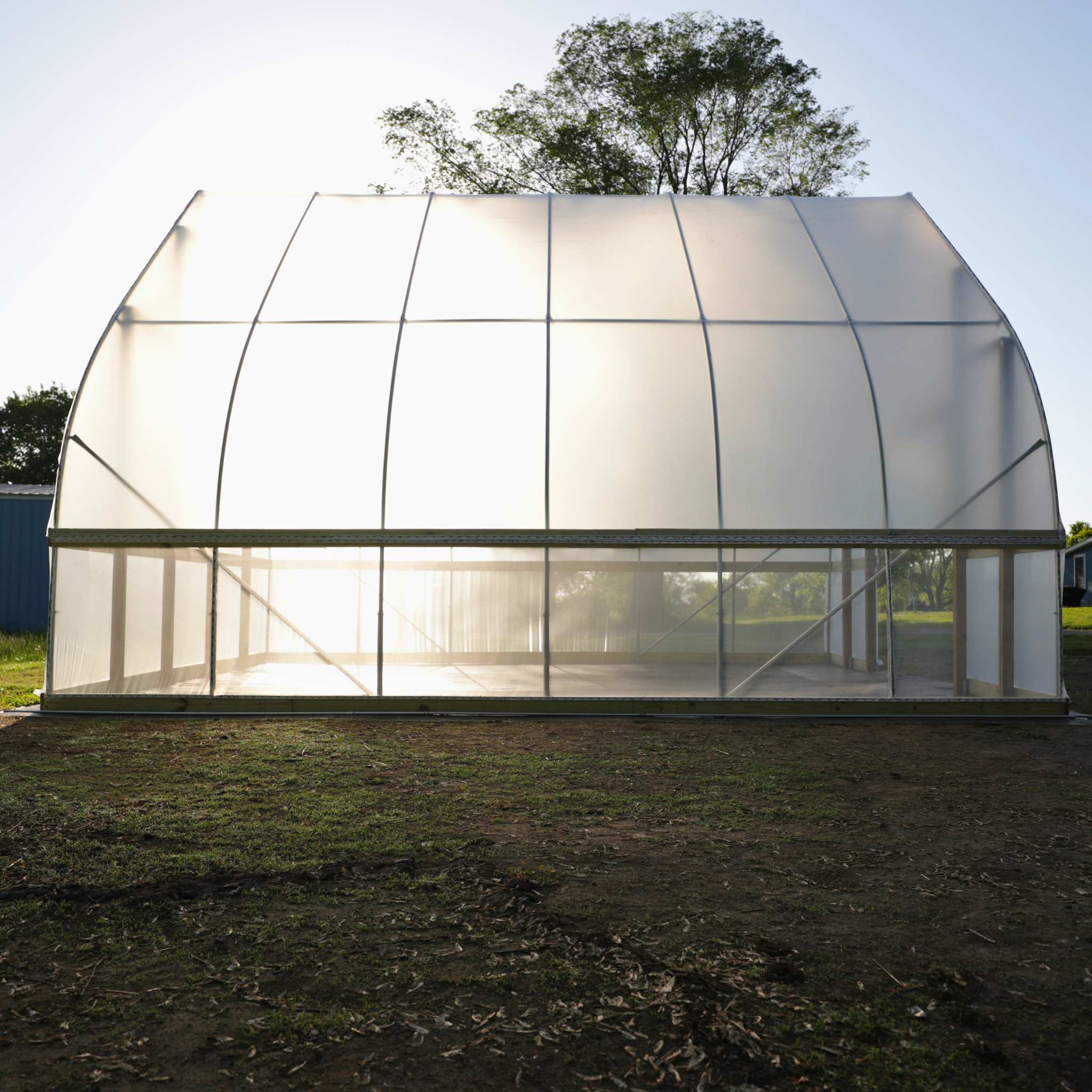 Side view of diy gothic hoop house