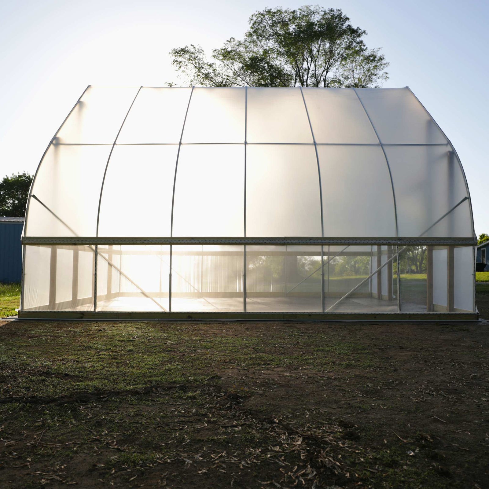 Side view of diy gothic hoop house