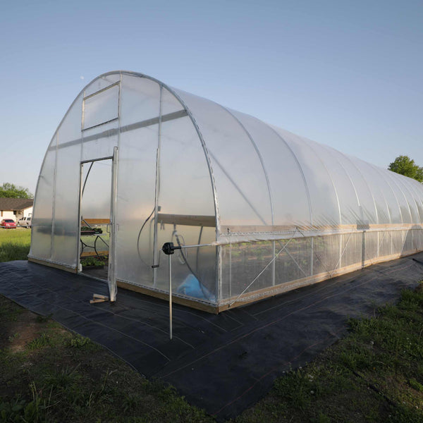 Essential round high tunnel kit on farm