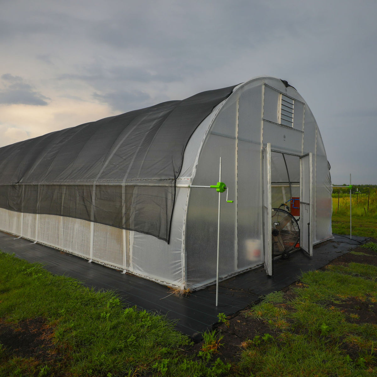 fresh air intake shutter on greenhouse
