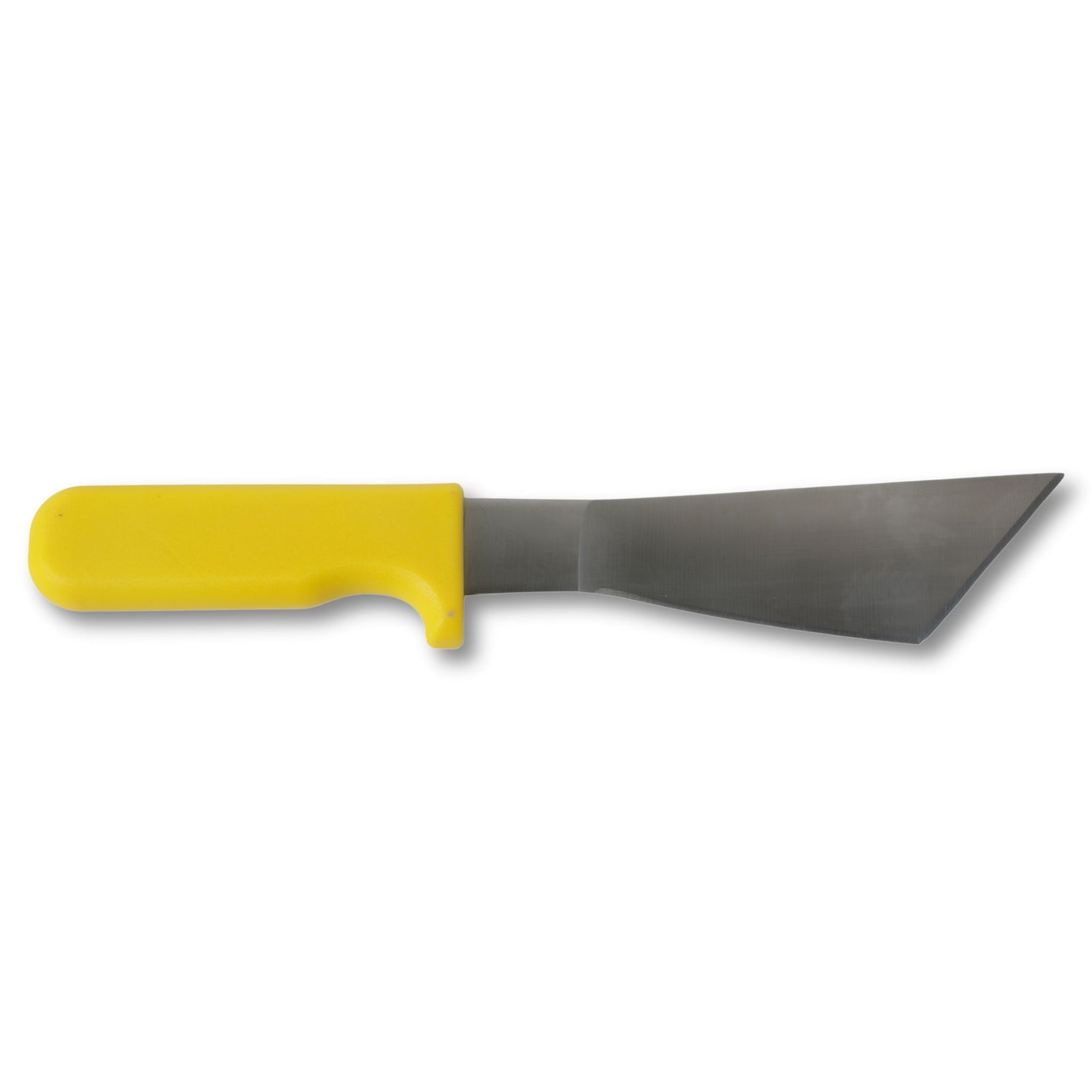 Lettuce field knife with textured yellow handle