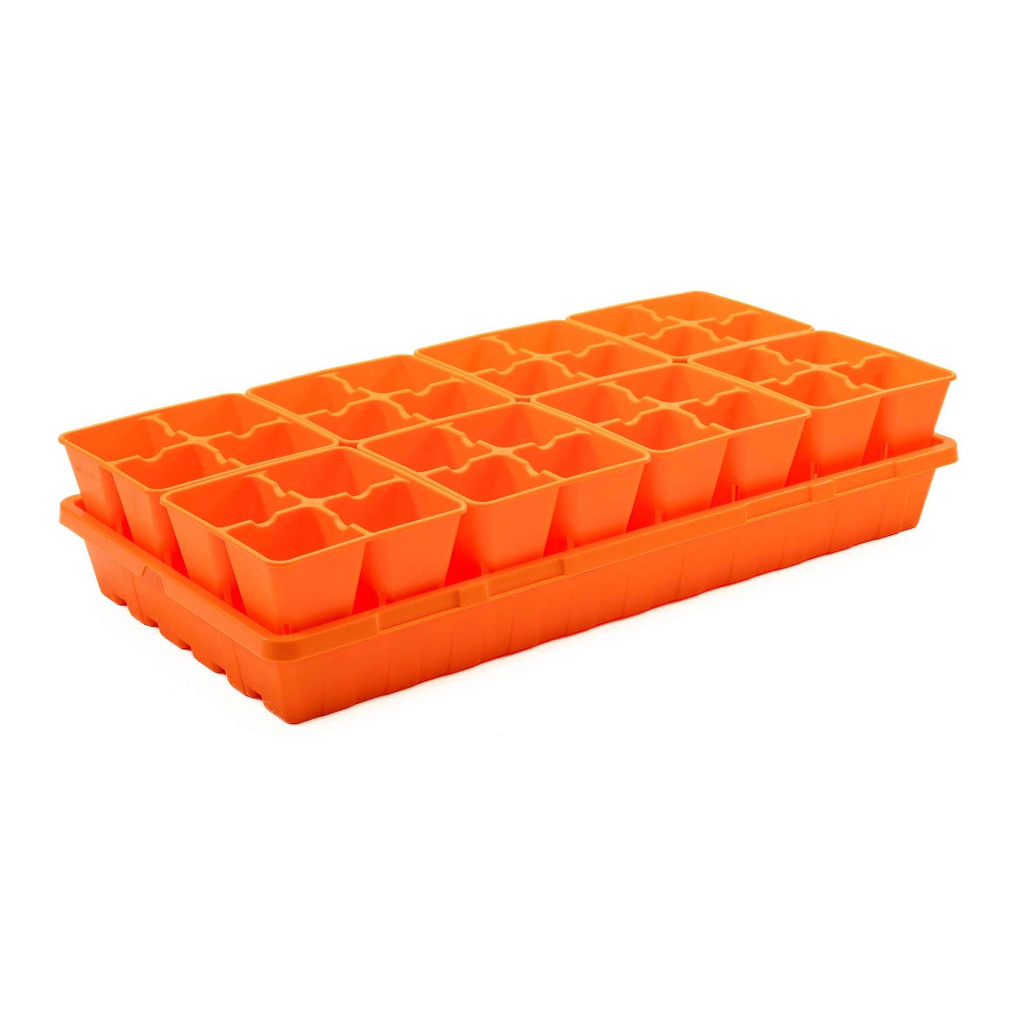 4 cell plug trays inserts in a 1020 orange tray