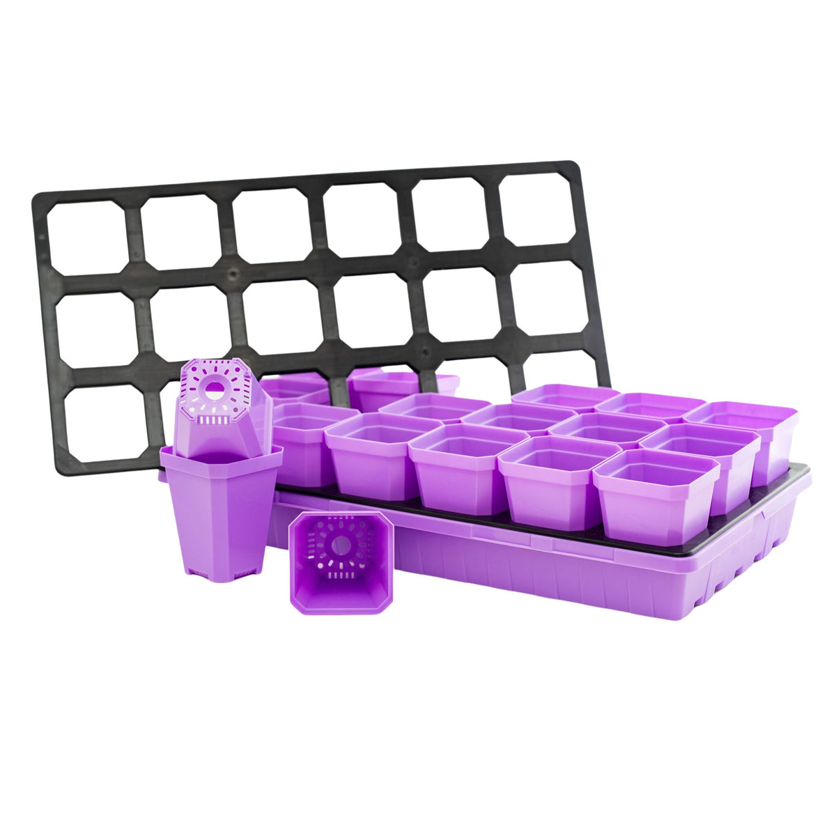 Purple 3.3&quot; Seed Starting Pot with Insert and 1020 purple tray