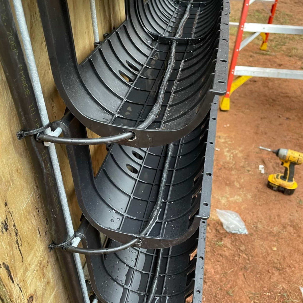 varden trays before planting with visible irrigation lines