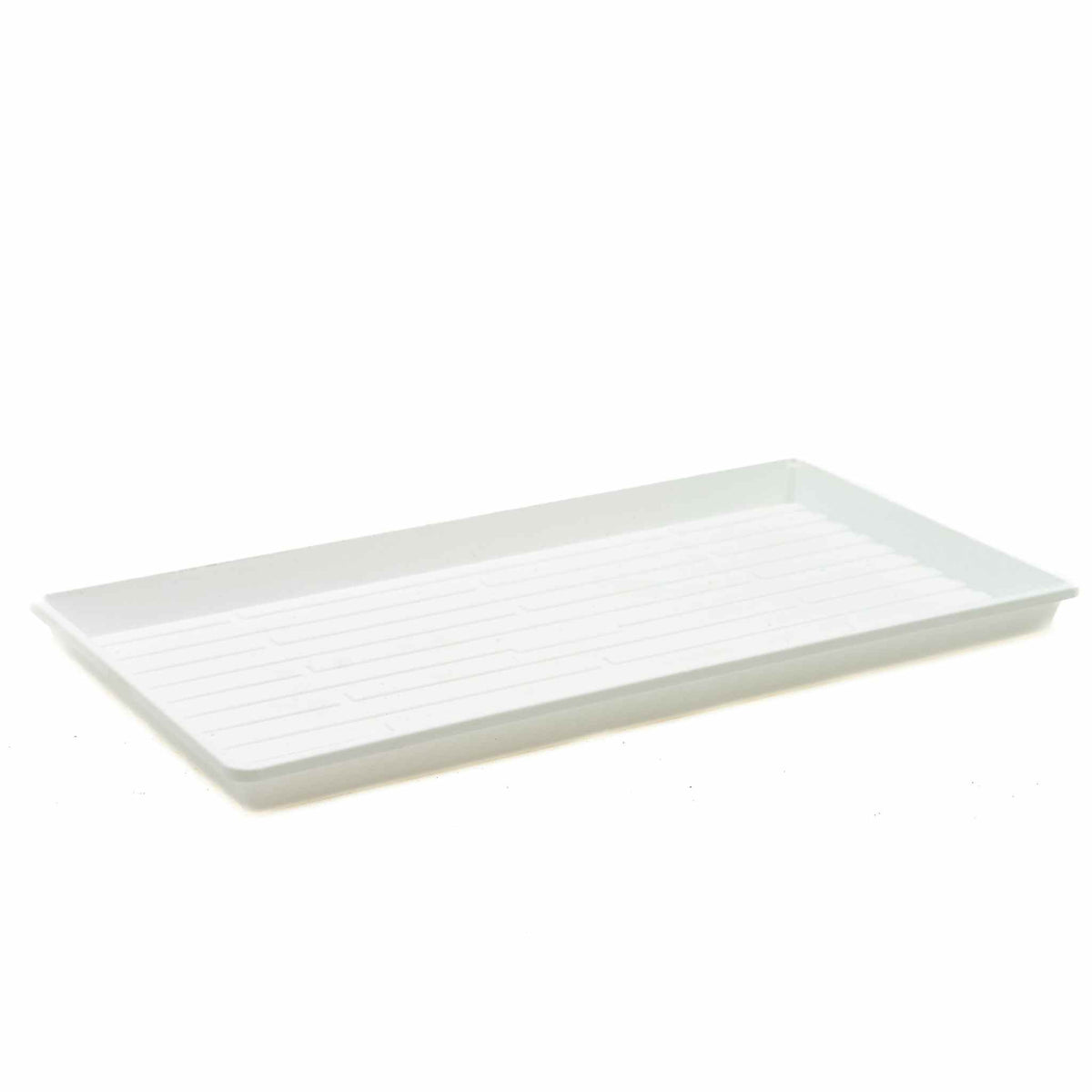 White shallow 1020 microgreen tray without drainage holes