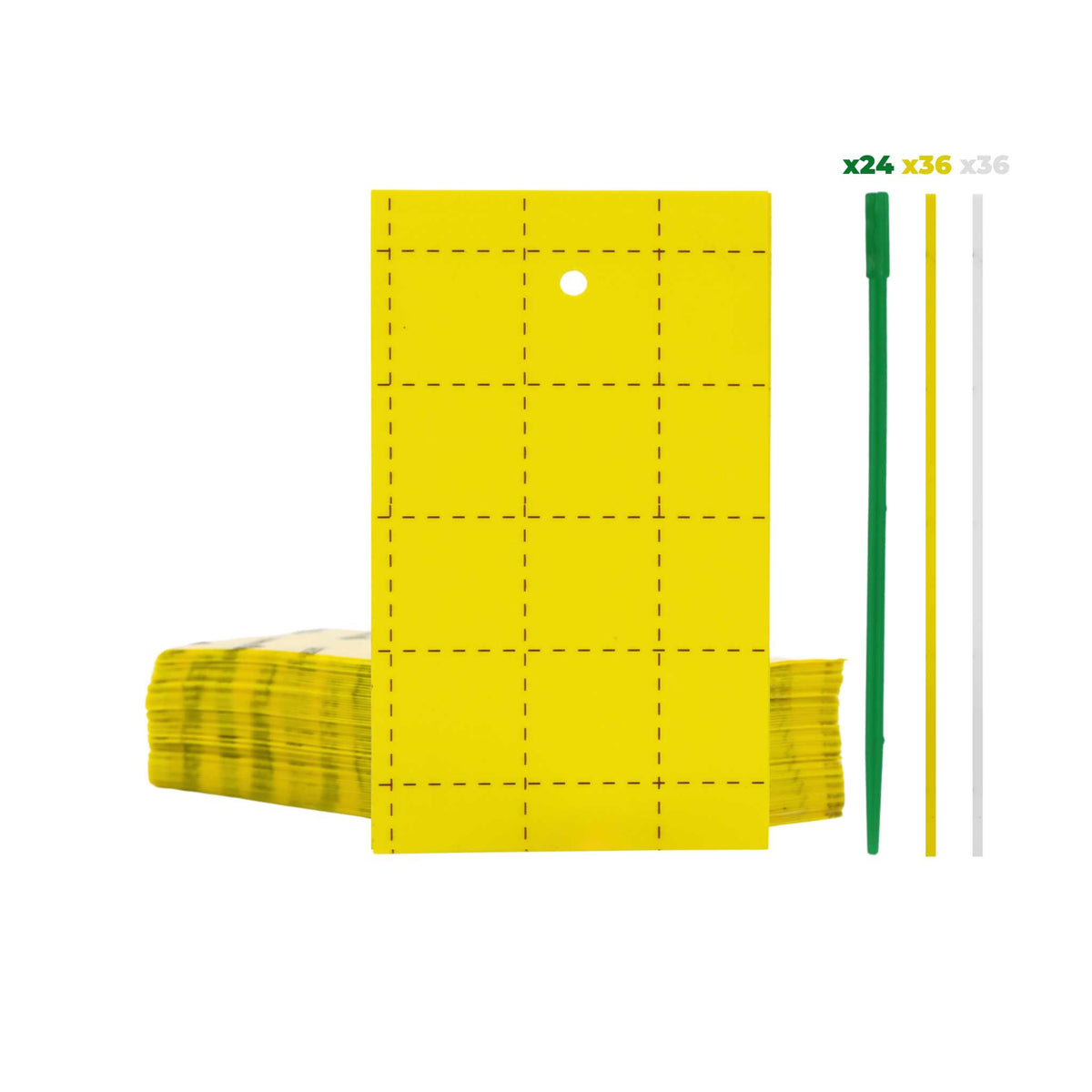 yellow sticky trap with hangers for grow rooms.
