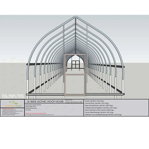 14 ft wide gothic high tunnel greenhouse