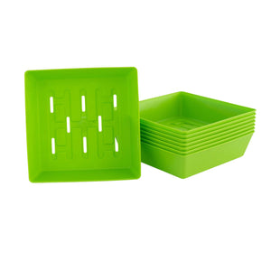 green 5 x5 shallow tray with holes