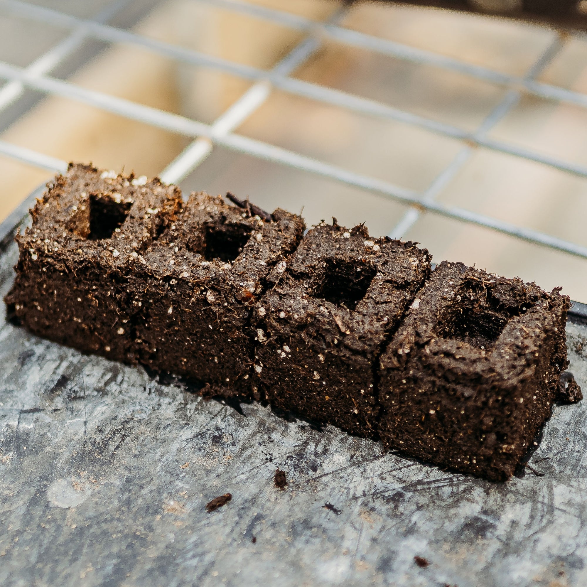Soil Blocks with Cubic Cutout for Seedling