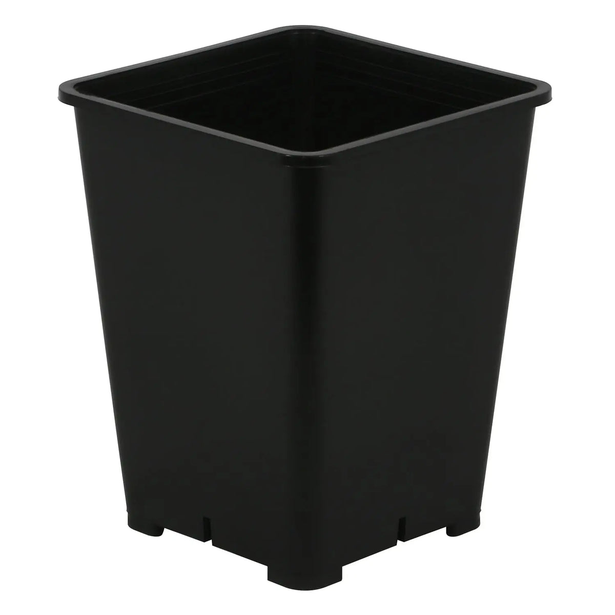 Heavy-duty black square injection-molded nursery pots